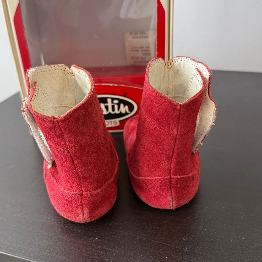 Vintage Justin Western‎ Leather Red Baby Boots